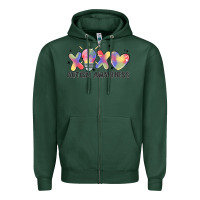 Sports Green autism awareness Zipper Hoodie - MaliasSmallBusiness