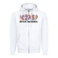 White autism awareness Zipper Hoodie - MaliasSmallBusiness