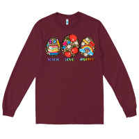 Burgundy teach love inspire Long Sleeve Tee - AdoDesignShop