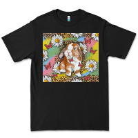 Black Watercolor Easter Bunny With Daisy Premium Tee - RanaPortraitStore