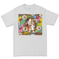 Dove Grey Watercolor Easter Bunny With Daisy Premium Tee - RanaPortraitStore