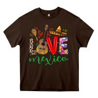 Chocolate Brown Love Mexico Heavy Core Tee - RanaPortraitStore