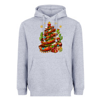 Heather Grey Christmas Feliz Navidad Sombrero Tree Heavyweight Hoodie - BundleAndBundleShop