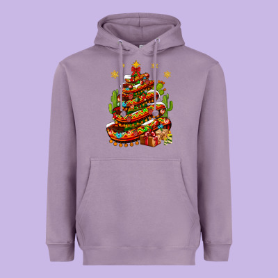 Christmas Feliz Navidad Sombrero Tree Heavyweight Hoodie Designed By Bundleandbundleshop