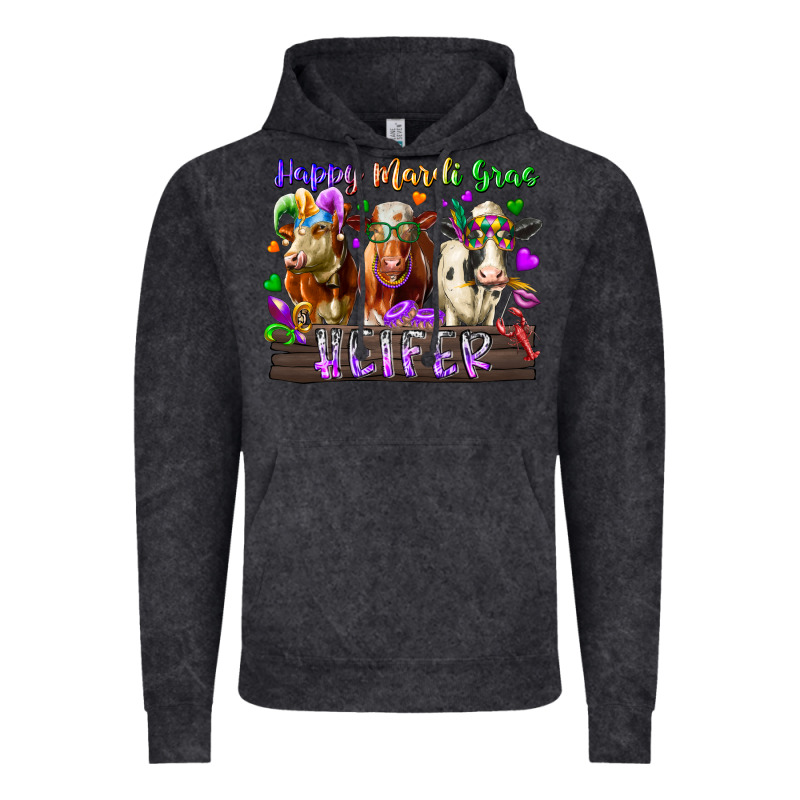 Happy Mardi Gras Heifer Vintage Hoodie by RacoonDesign | Teevron