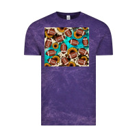 Cloud Purple football turquoise sunflower Vintage Tee - JahusDesignShop