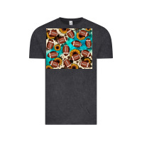 Vintage Black football turquoise sunflower Vintage Tee - JahusDesignShop