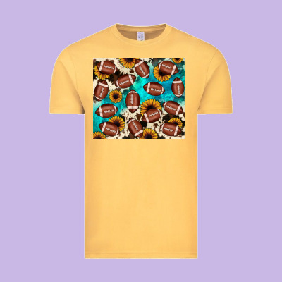 Football Turquoise Sunflower Vintage Tee Designed By Jahusdesignshop
