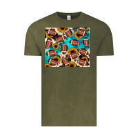 Vintage Olive football turquoise sunflower Vintage Tee - JahusDesignShop