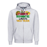 Heather Grey i enjoy romantic walks to the taco truck Zipper Hoodie - MaliasSmallBusiness