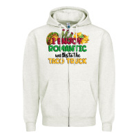 Oatmeal Heather i enjoy romantic walks to the taco truck Zipper Hoodie - MaliasSmallBusiness