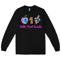 Black hello first grade tie dye 3200x2400 Long Sleeve Tee - AdoDesignShop