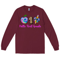 Burgundy hello first grade tie dye 3200x2400 Long Sleeve Tee - AdoDesignShop