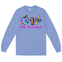 Colony Blue hello first grade tie dye 3200x2400 Long Sleeve Tee - AdoDesignShop