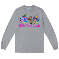 Heather Grey hello first grade tie dye 3200x2400 Long Sleeve Tee - AdoDesignShop