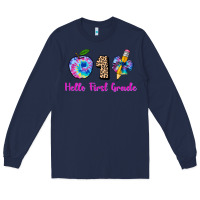 Navy hello first grade tie dye 3200x2400 Long Sleeve Tee - AdoDesignShop