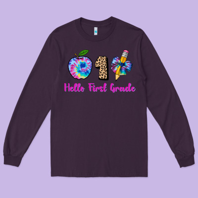 Hello First Grade Tie Dye 3200x2400 Long Sleeve Tee Designed By Adodesignshop