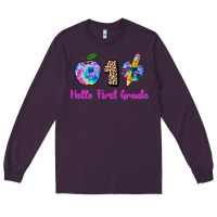 Plum hello first grade tie dye 3200x2400 Long Sleeve Tee - AdoDesignShop
