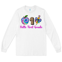 White hello first grade tie dye 3200x2400 Long Sleeve Tee - AdoDesignShop