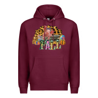 Burgundy Fall Scene Pumpkin Watercolor Pig Wagon Serape Cheetah Premium Hoodie - Bettercallsaul