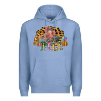 Colony Blue Fall Scene Pumpkin Watercolor Pig Wagon Serape Cheetah Premium Hoodie - Bettercallsaul