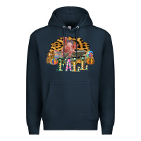 Navy Fall Scene Pumpkin Watercolor Pig Wagon Serape Cheetah Premium Hoodie - Bettercallsaul