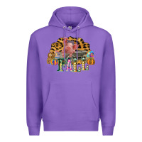 Purple Fall Scene Pumpkin Watercolor Pig Wagon Serape Cheetah Premium Hoodie - Bettercallsaul