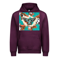 Mauve Wine freebird with leopard and cowhide pattern Urban Hoodie - TumblerDesignByShophia