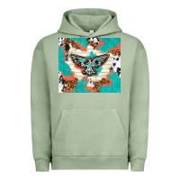 Pigment Oil Green freebird with leopard and cowhide pattern Urban Hoodie - TumblerDesignByShophia