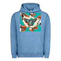 Pigment Pebble Blue freebird with leopard and cowhide pattern Urban Hoodie - TumblerDesignByShophia
