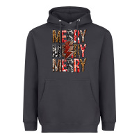 Smoke Merry Merry Merry Christmas Lightning Bolt Heavyweight Hoodie - BundleAndBundleShop