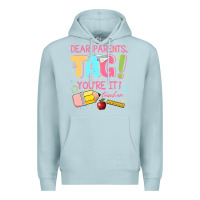 Blue Mist dear parents tag youre it teacher Premium Hoodie - JahusDesignShop