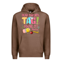 Chestnut dear parents tag youre it teacher Premium Hoodie - JahusDesignShop