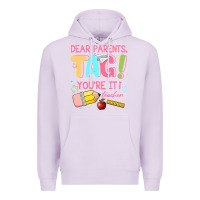 Lilac dear parents tag youre it teacher Premium Hoodie - JahusDesignShop