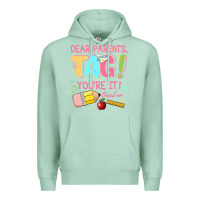 Seafoam dear parents tag youre it teacher Premium Hoodie - JahusDesignShop
