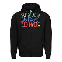 Black proud autism dad Zipper Hoodie - MaliasSmallBusiness