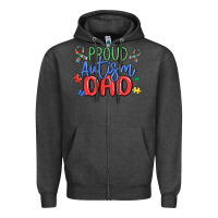 Charcoal Heather proud autism dad Zipper Hoodie - MaliasSmallBusiness