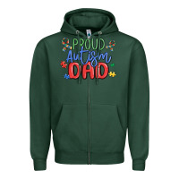 Sports Green proud autism dad Zipper Hoodie - MaliasSmallBusiness