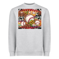 Heather Grey baseball leopard cowhide sunflower Heavyweight Sweatshirt - JahusDesignShop