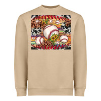 Mushroom baseball leopard cowhide sunflower Heavyweight Sweatshirt - JahusDesignShop