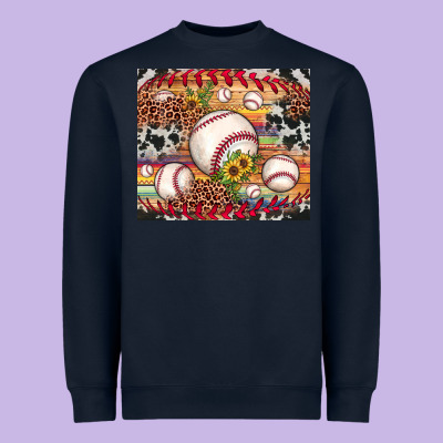 Baseball Leopard Cowhide Sunflower Heavyweight Sweatshirt Designed By Jahusdesignshop