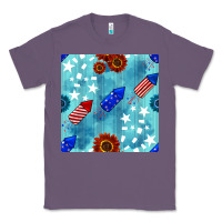 Lavender patriotic fireworks and sunflower Classic Tee - BundleAndBundleShop
