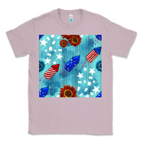 Lilac patriotic fireworks and sunflower Classic Tee - BundleAndBundleShop