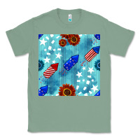 Sage patriotic fireworks and sunflower Classic Tee - BundleAndBundleShop