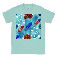 Seafoam patriotic fireworks and sunflower Classic Tee - BundleAndBundleShop