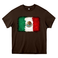 Chocolate Brown Mexican flag Heavy Core Tee - RanaPortraitStore