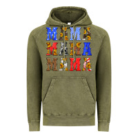Vintage Olive mama american flag 4th of july Vintage Hoodie - HRA Design Shop