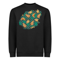Black christmas gingerbread cookies patch Heavyweight Sweatshirt - BundleAndBundleShop
