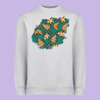 Christmas Gingerbread Cookies Patch Heavyweight Sweatshirt Designed By Bundleandbundleshop