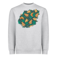Heather Grey christmas gingerbread cookies patch Heavyweight Sweatshirt - BundleAndBundleShop